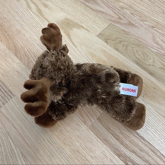 Aurora Plush Moose Brown Stuffed Animal - Picture 3 of 5